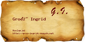 Groó Ingrid névjegykártya